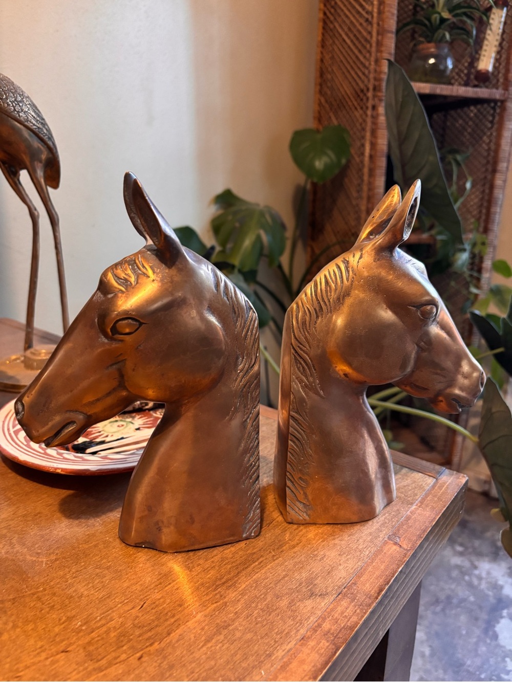 Brass Horse Head Bookends